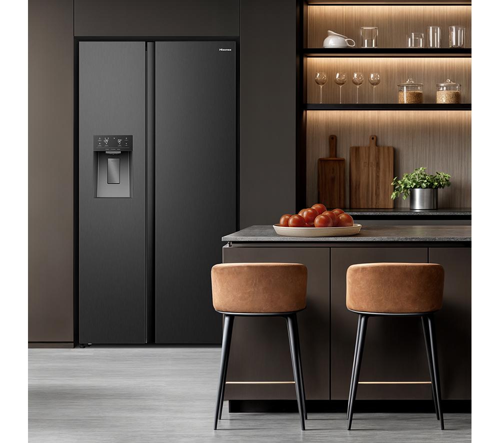 HISENSE PureFlat RS5P528STFE American-Style Smart Fridge Freezer - Black Stainless Steel image number 7 of 19