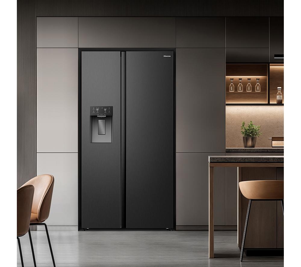 HISENSE PureFlat RS5P528STFE American-Style Smart Fridge Freezer - Black Stainless Steel image number 8 of 19