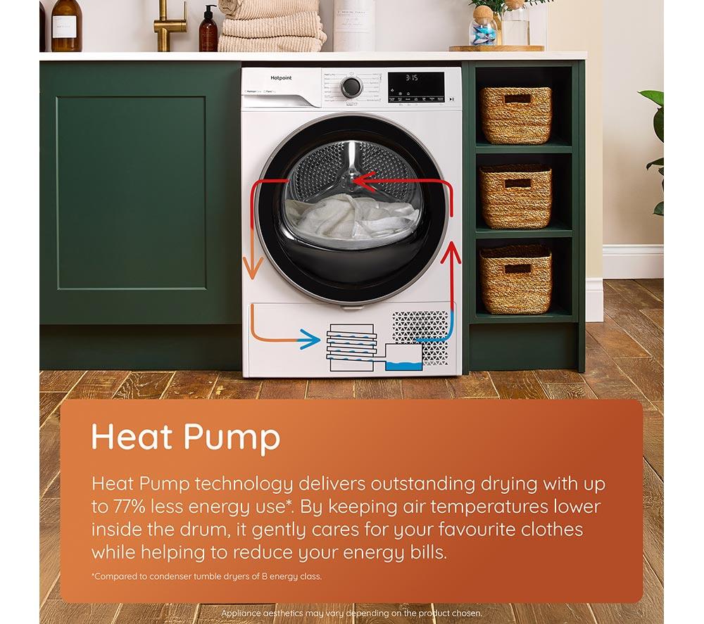 HOTPOINT C HSD 83M WW UK 8 kg Heat Pump Tumble Dryer - White image number 10 of 12
