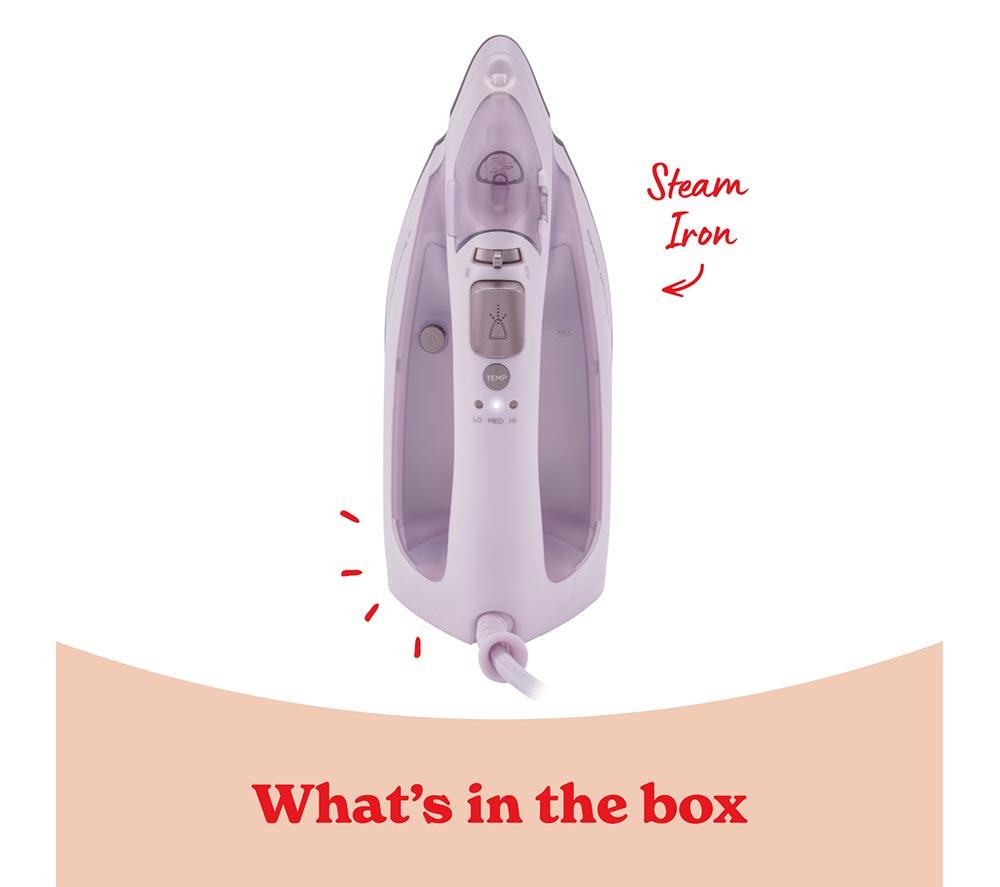 RUSSELL HOBBS Fabric Luxe Steam Iron - Lilac image number 7 of 7