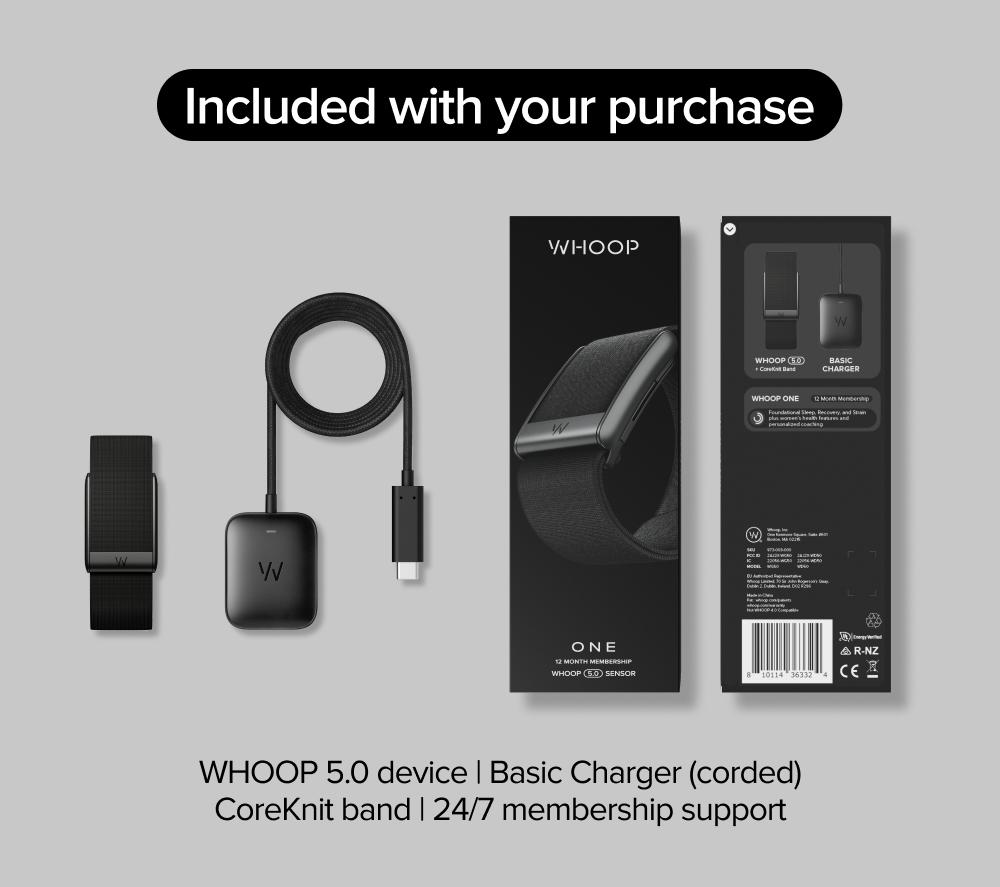WHOOP One 5.0 Health & Fitness Tracker with 12-month WHOOP One Membership - Jet Black image number 11 of 13
