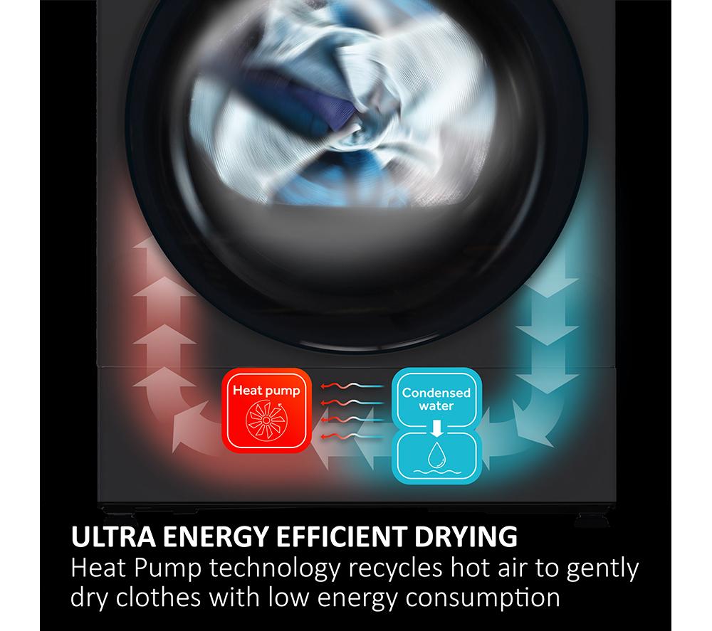HAIER X Series 5 Plus HD100 D357ABU1-UK WiFi-enabled 10 kg Heat Pump Tumble Dryer - Black Steel image number 11 of 15