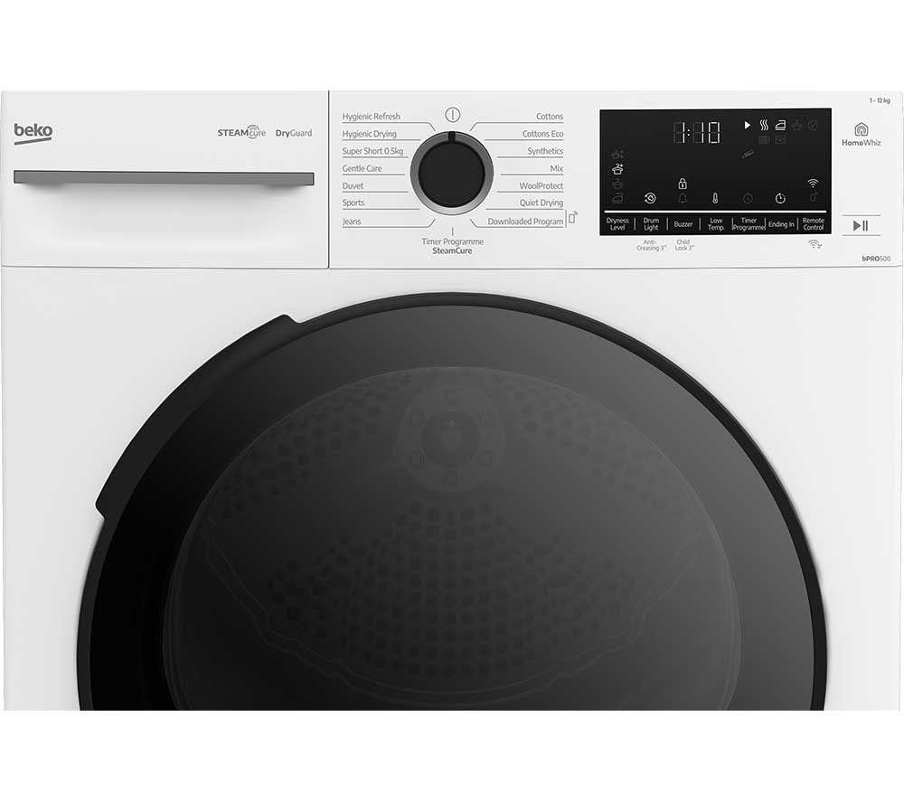 BEKO BEKO Pro BM3T31233NNW WiFi-enabled 12kg Heat Pump Tumble Dryer - White image number 2 of 11