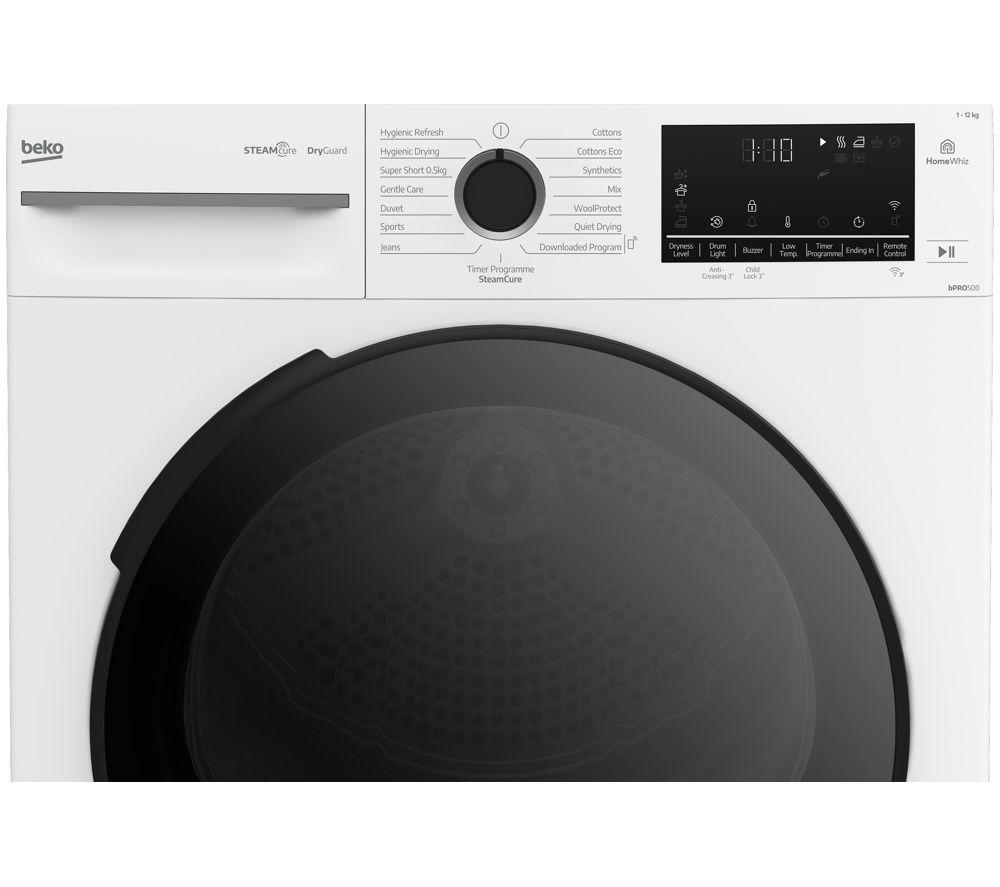 BEKO BEKO Pro BM3T31233NNW WiFi-enabled 12kg Heat Pump Tumble Dryer - White image number 5 of 11