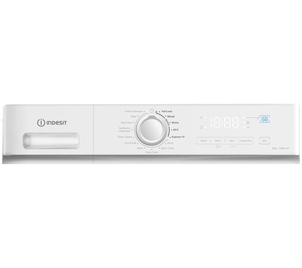 INDESIT MyTime with Push&Go 9 kg 1400 Spin Washing Machine - White image number 7 of 7