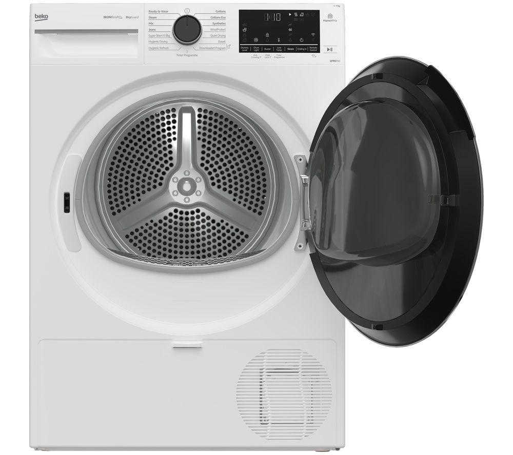 BEKO Pro Ironfinish B5T49251INW 9 kg Smart Heat Pump Tumble Dryer - White image number 4 of 8