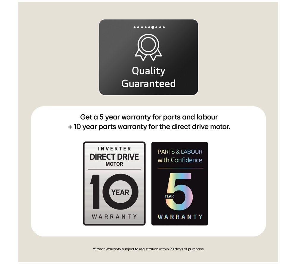 LG Series 5 AI Direct Drive W4X5016TBB 11 kg Washer Dryer - Black image number 11 of 11