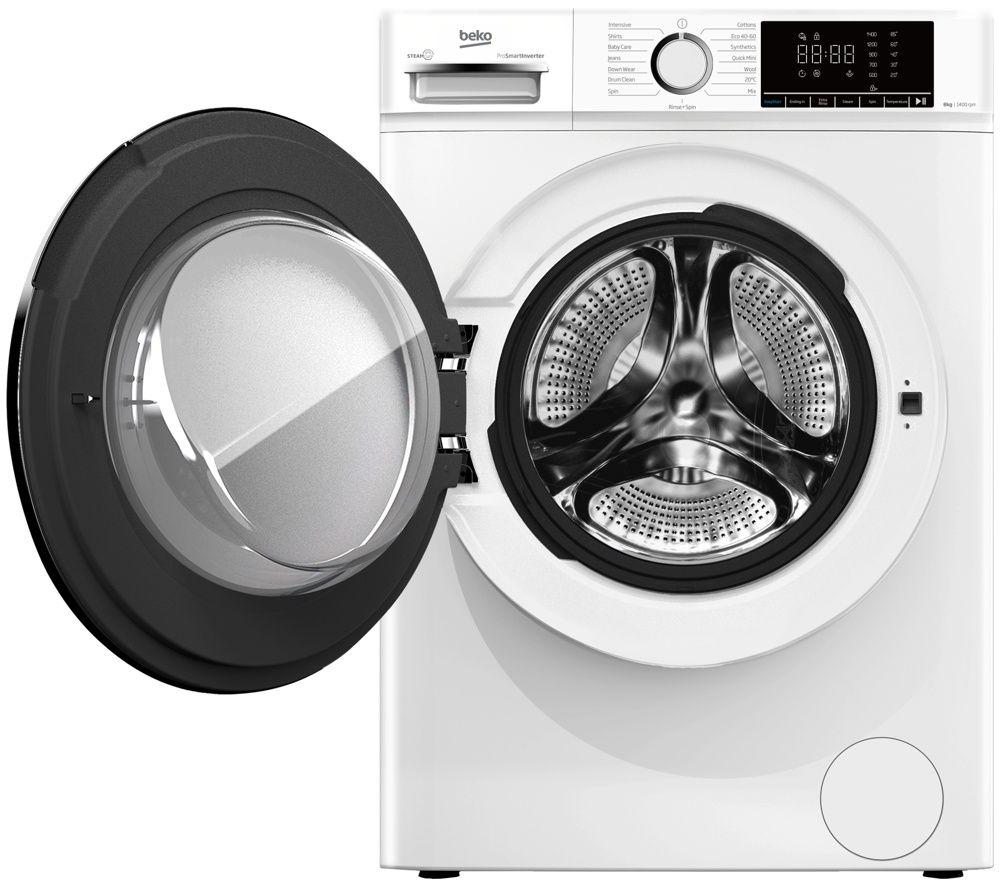 BEKO b100 BW1O3841BW 8 kg 1400 Spin Washing Machine - White image number 2 of 8