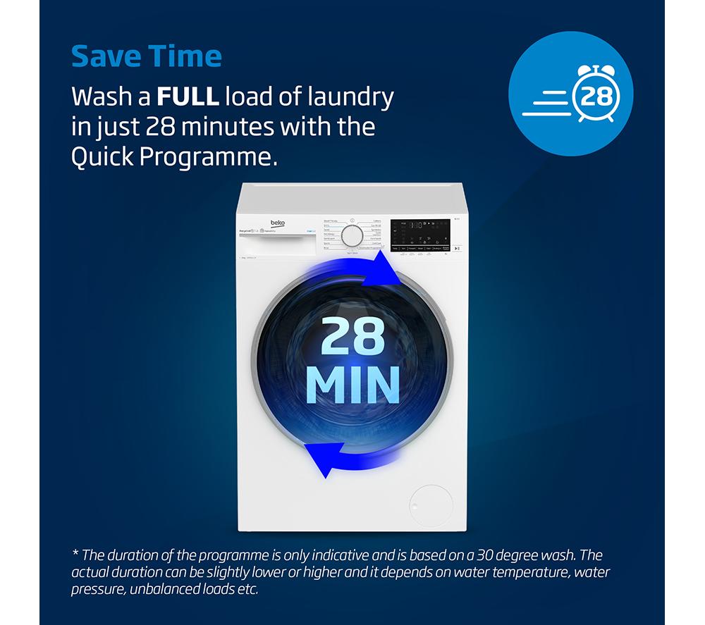 BEKO BW1O3841BW 8 kg 1400 Spin Washing Machine - White image number 12 of 14