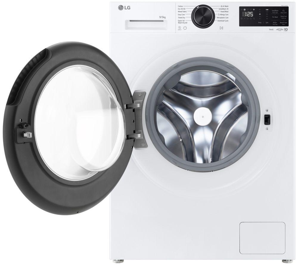 LG ELCTRNC Series 3 Direct Drive W2X5095TLB 9 kg WiFi-enabled Washer Dryer - White image number 4 of 5