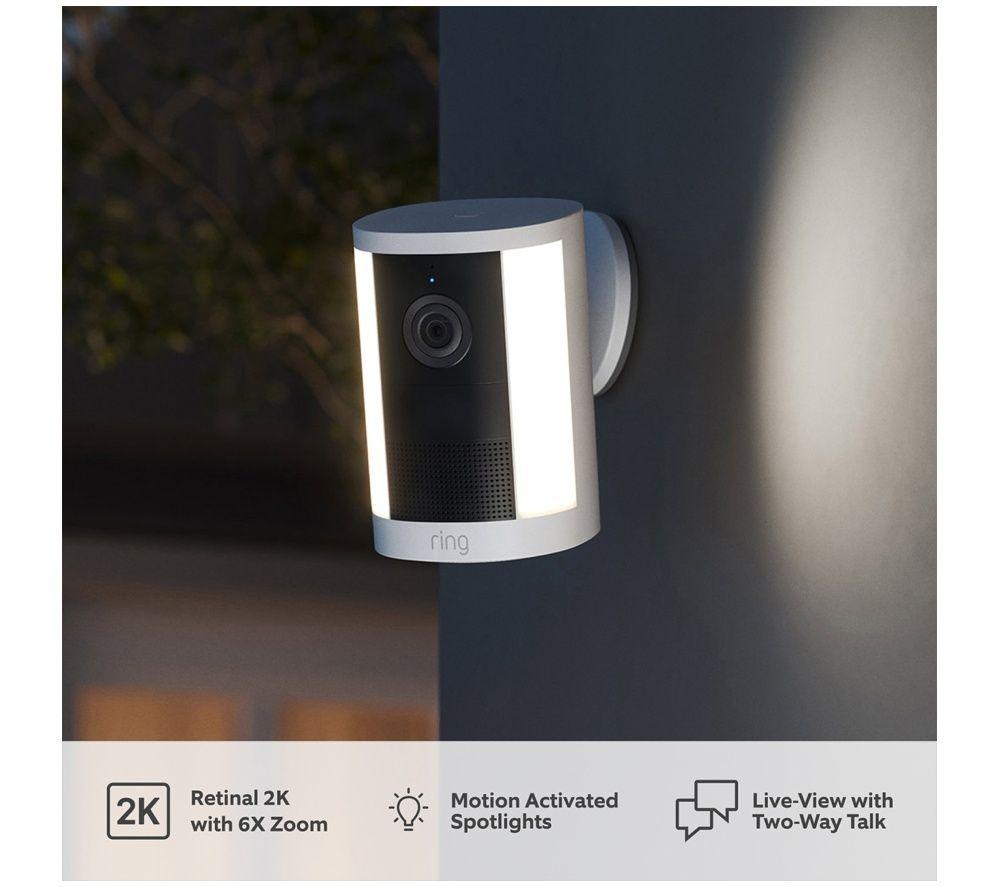 RING Spotlight Cam (2nd Gen) Retinal 2K WiFi Security Camera - Battery, White image number 2 of 4
