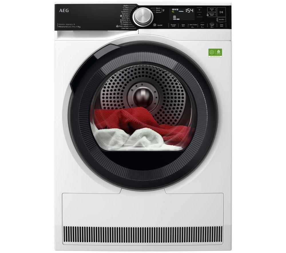 Aeg 9000 Absolutecare Pro Tr959v6bc Wifi-Enabled 9 Kg Heat Pump Tumble Dryer  White, White