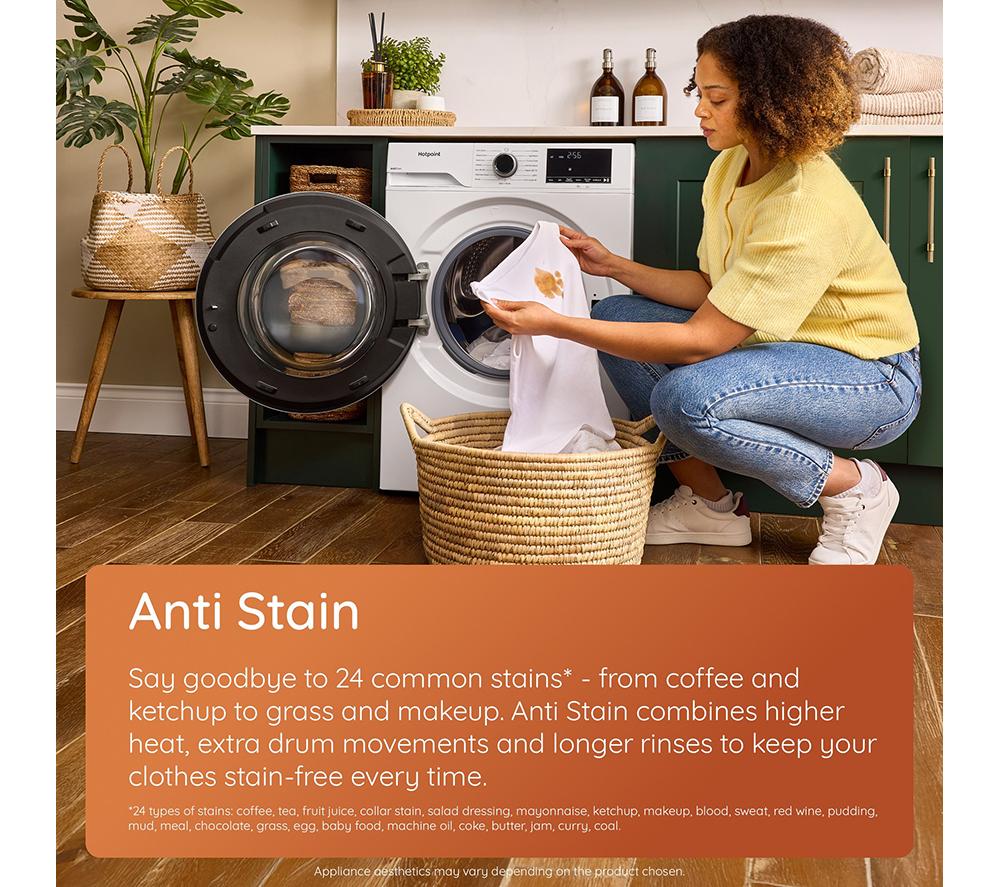 HOTPOINT Fabric Care HB103WWCAREUK WiFi-enabled 10 kg 1400 Spin Washing Machine - White image number 10 of 16