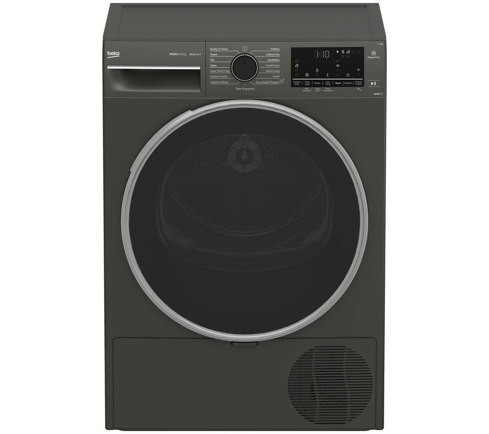 BEKO bPro 500 Ironfinish B5T49251IMG 9 kg Smart Heat Pump Tumble Dryer - Grey