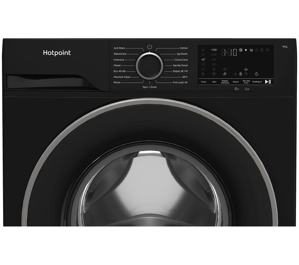 HOTPOINT Anti Stain HB113 UK 11 kg 1400 Spin Washing Machine - Black image number 7 of 9