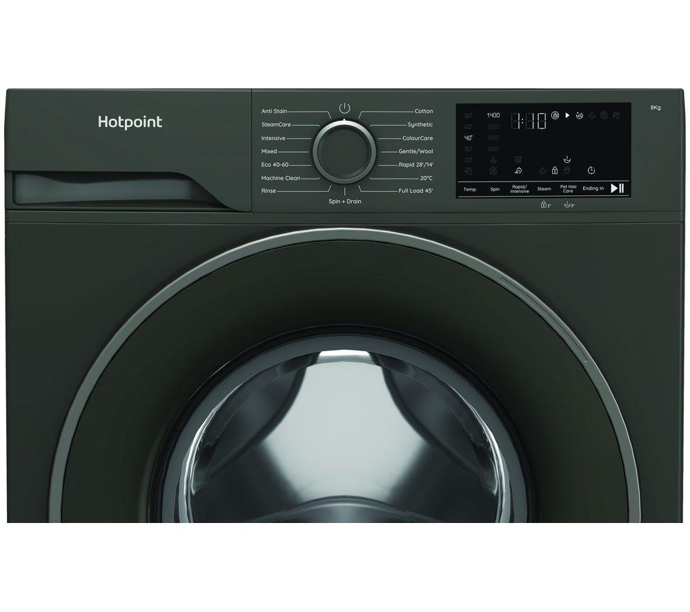 HOTPOINT Anti Stain HV841GUK 8 kg 1400 Spin Washing Machine - Dark Grey image number 3 of 5
