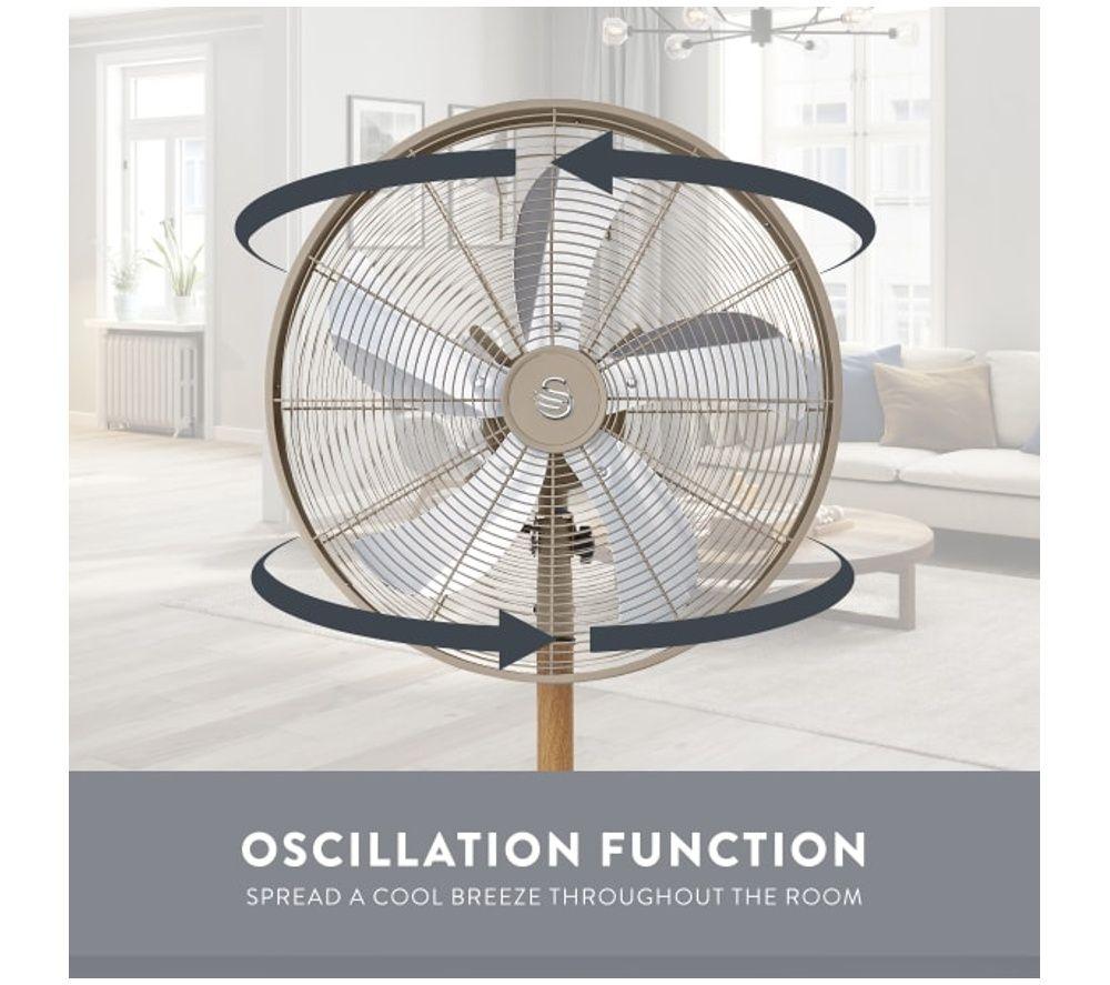 SWAN Nordic SFA16910GRYN 16" Pedestal Fan - Oatmeal image number 5 of 10