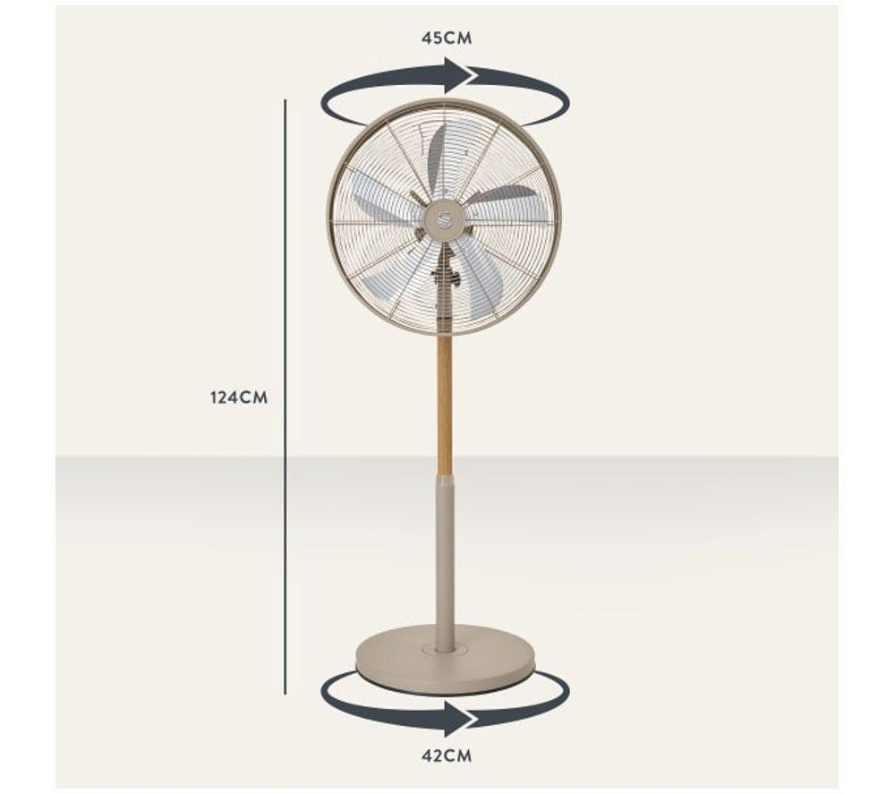SWAN Nordic SFA16910GRYN 16" Pedestal Fan - Oatmeal image number 8 of 10