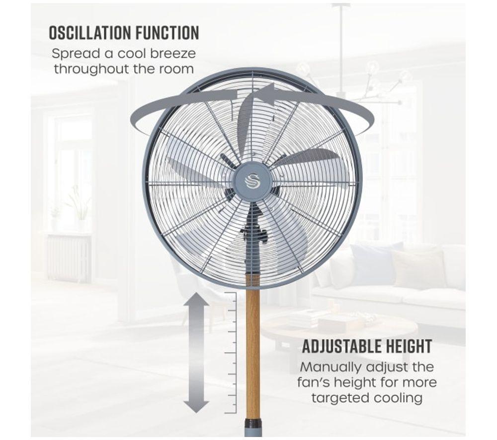 SWAN Nordic SFA16910OAT 16" Pedestal Fan - Grey image number 5 of 10