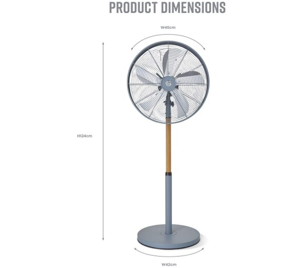 SWAN Nordic SFA16910OAT 16" Pedestal Fan - Grey image number 7 of 10