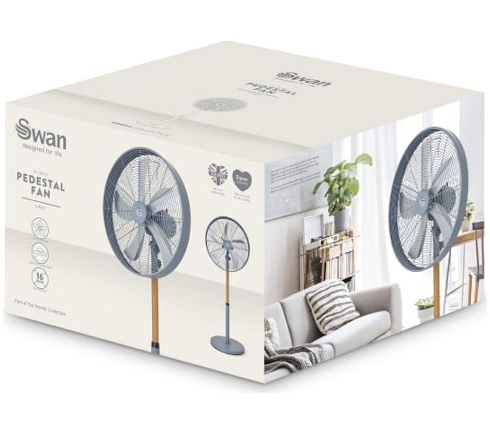 SWAN Nordic SFA16910OAT 16" Pedestal Fan - Grey image number 9 of 10