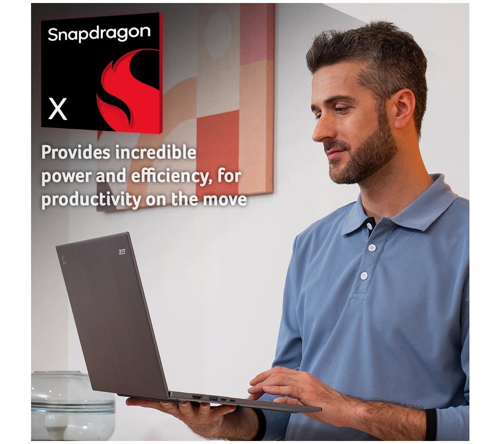 ACER Aspire 16 AI 16" Laptop - Snapdragon X, 512 GB SSD, Grey image number 5 of 9
