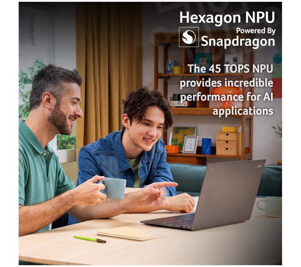 ACER Aspire 16 AI 16" Laptop - Snapdragon X, 512 GB SSD, Grey image number 6 of 9