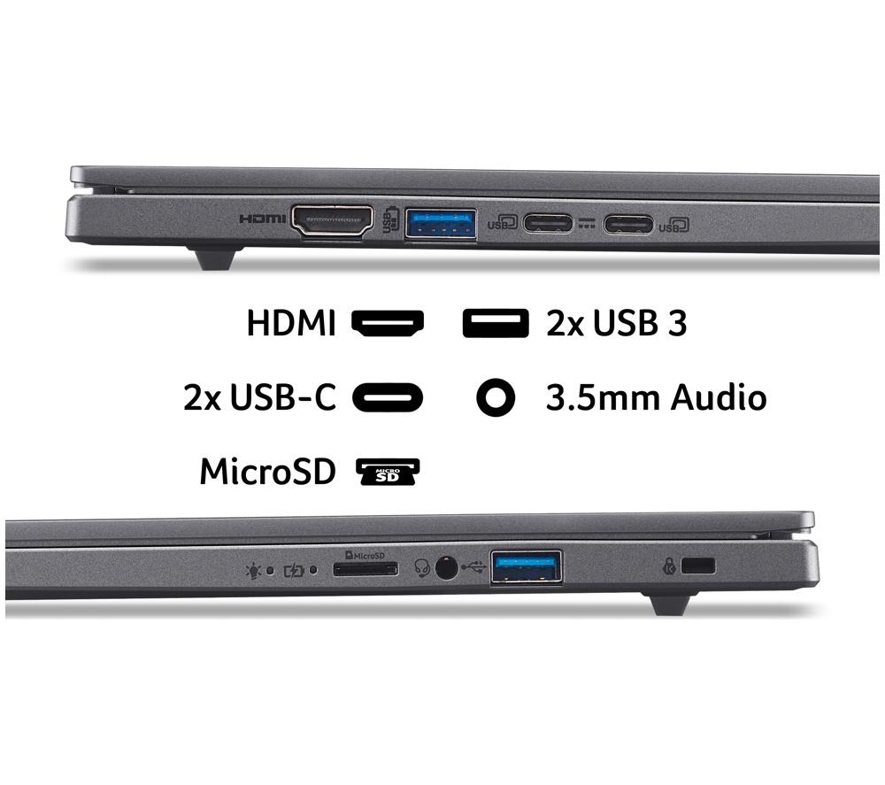 ACER Aspire 16 AI 16" Laptop - Snapdragon X, 512 GB SSD, Grey image number 8 of 9