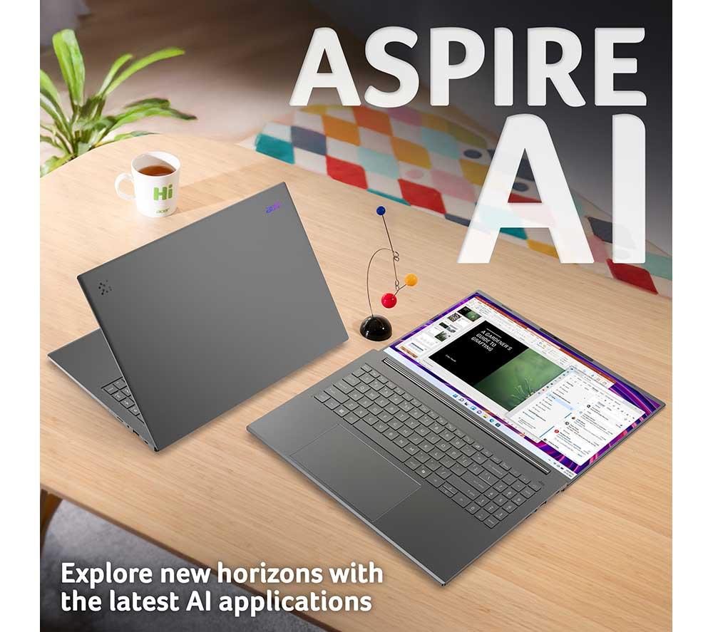 ACER Aspire 16 AI 16" Laptop - AMD Ryzen AI 5, 512 GB SSD, Grey image number 2 of 10