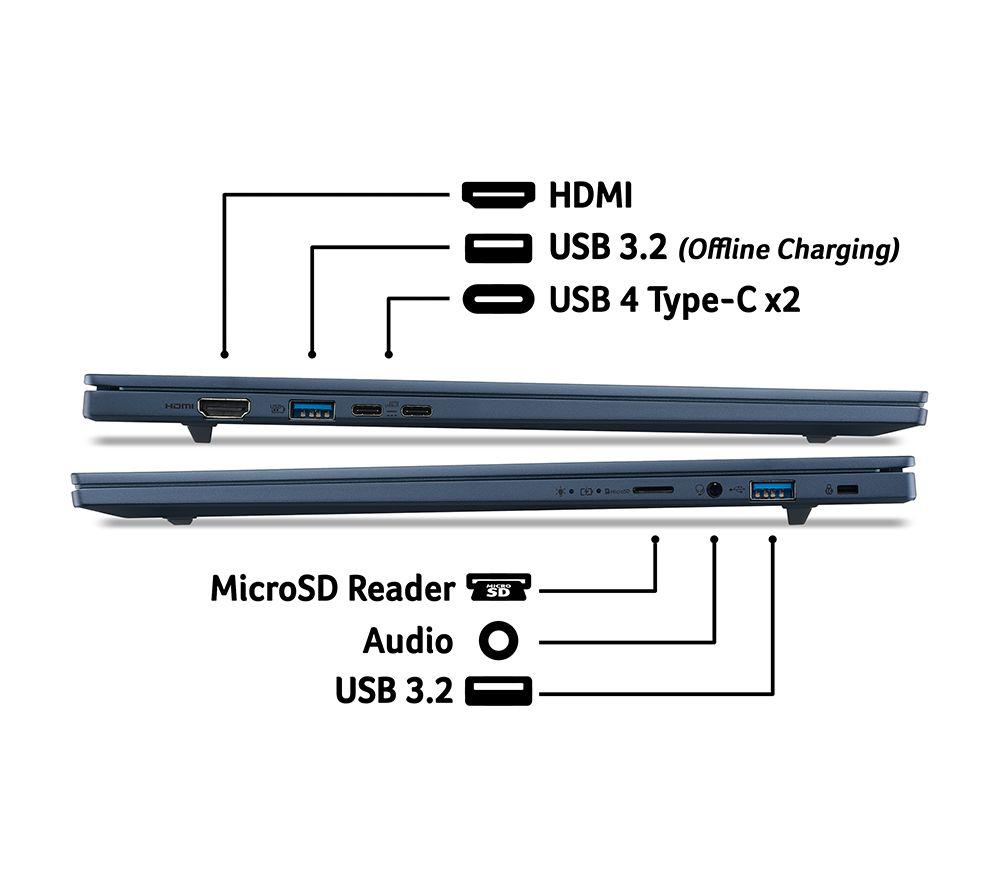 ACER Swift Go 16 AI OLED 16" Laptop, Copilot+ PC - AMD Ryzen AI 5, 512 GB SSD, Blue image number 11 of 12
