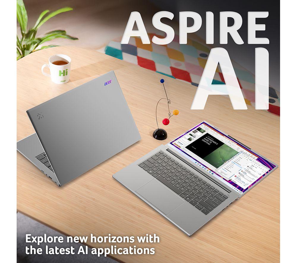 ACER Aspire 14 AI 14" Laptop - Intel&reg; Core&trade; Ultra 5, 512 GB SSD, Silver image number 2 of 10