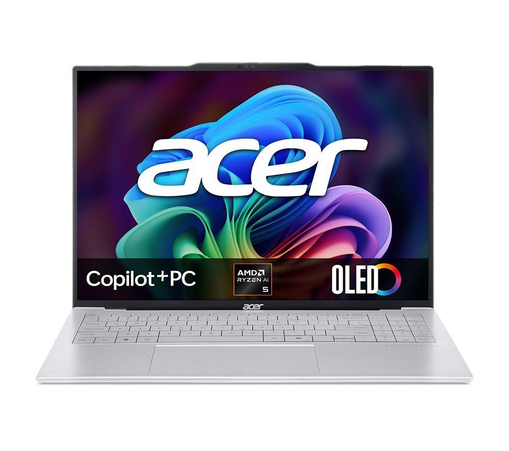 ACER Swift Air 16 16inch Laptop, Copilot PC - AMD Ryzenâ„¢ AI 5, 512 GB SSD, Silver