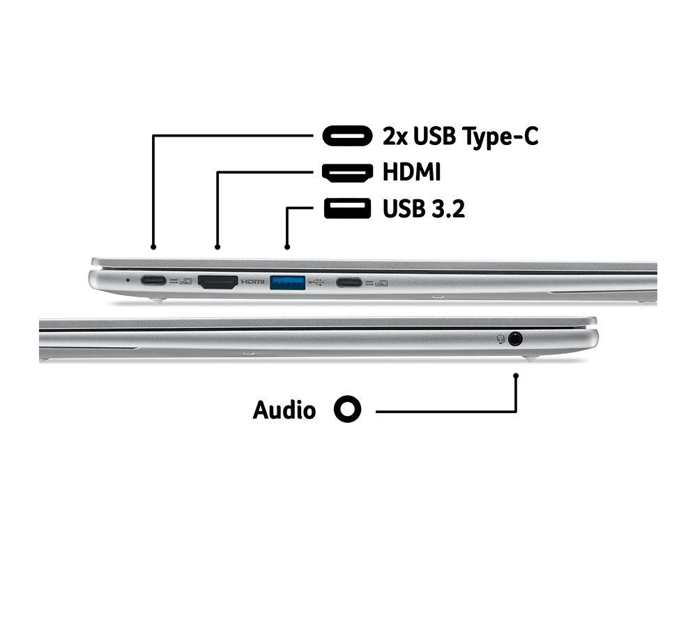 ACER Swift Air 16 16" Laptop, Copilot+ PC - AMD Ryzen AI 5, 512 GB SSD, Silver image number 9 of 10