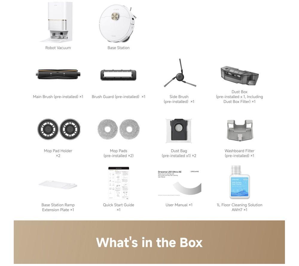 DREAME L50 Ultra AE Robot Vacuum Cleaner - White image number 6 of 7
