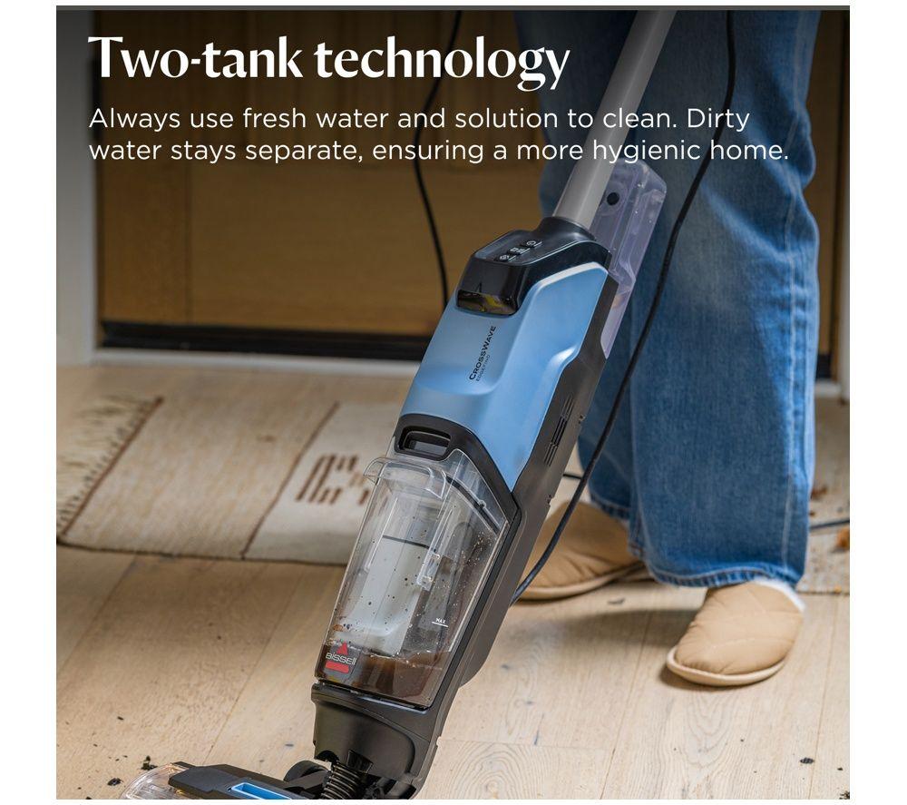 BISSELL CrossWave EdgeFind 4136E Upright Wet & Dry Vacuum Cleaner - Black & Light Blue image number 4 of 5