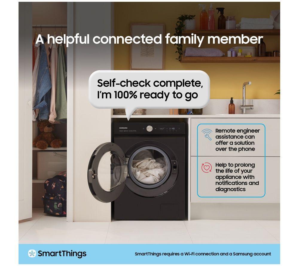 SAMSUNG Series 5 AI Energy Ecobubble WD10HG6U34BEU1 WiFi-enabled 10 kg Washer Dryer - White image number 8 of 9