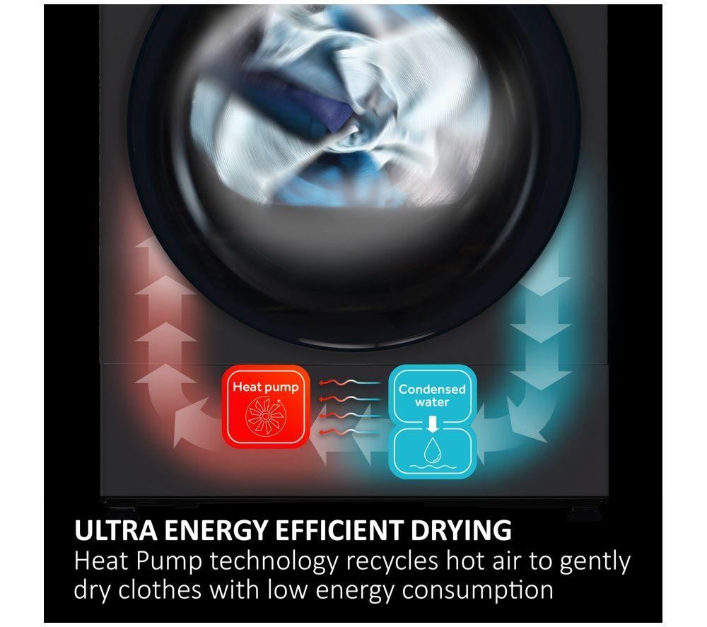 HAIER X Series 5 Plus HD90 D357AGU1-UK WiFi-enabled 9 kg Heat Pump Tumble Dryer - Graphite image number 6 of 7