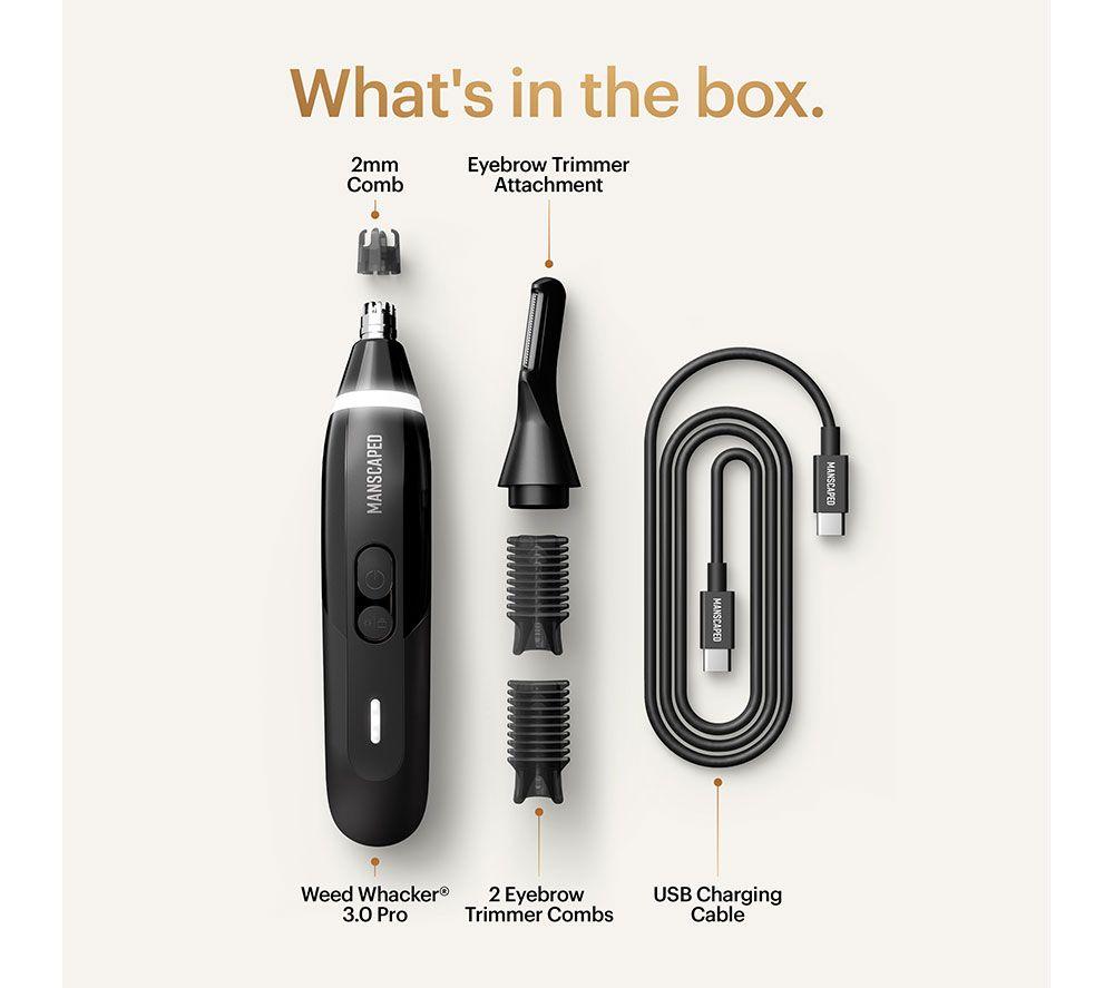 MANSCAPED The Weed Whacker 3.0 Pro Wet & Dry Nose & Ear Trimmer - Black image number 3 of 9