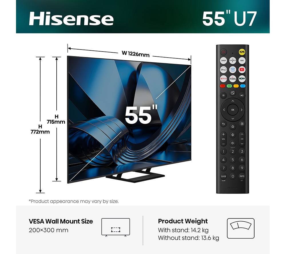 HISENSE U71Q 55" Mini LED 4K 144Hz Smart AI TV - 55U71Q image number 2 of 15