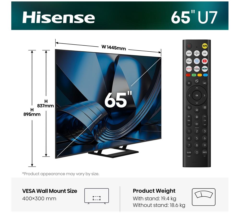 HISENSE U71Q 65" Mini LED 4K 144Hz Smart AI TV - 65U71Q image number 2 of 15