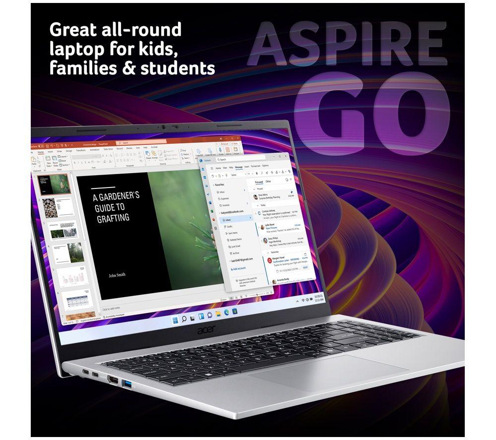 ACER Aspire Go 15 15.6" Laptop - Intel&reg; Core&trade; 7, 512 GB SSD, Silver image number 3 of 5