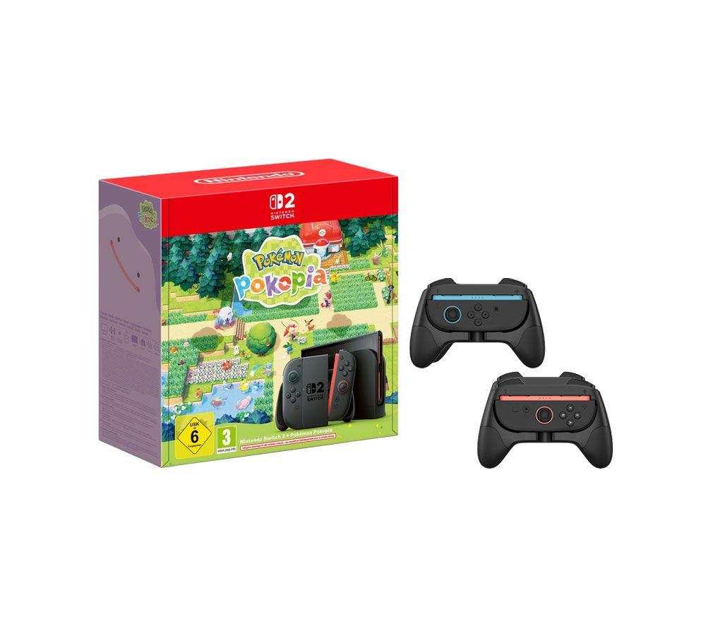 Nintendo Switch 2 Pokemon Pokopia & Ns2 Joy-Con 2 Grips Bundle, Black
