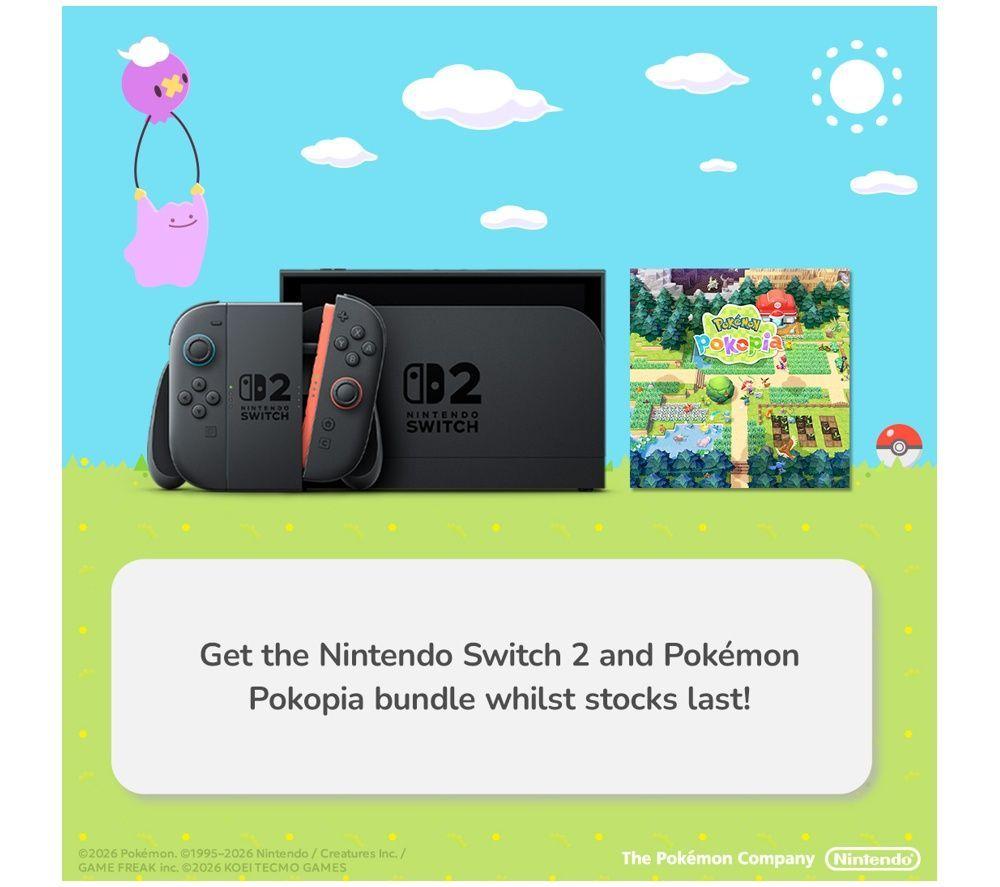 NINTENDO Switch 2 Pokemon Pokopia & Mario Kart World with Switch 2 Joy-Con Racing Wheels & Joy-Con 2 Grips Bundle image number 5 of 13