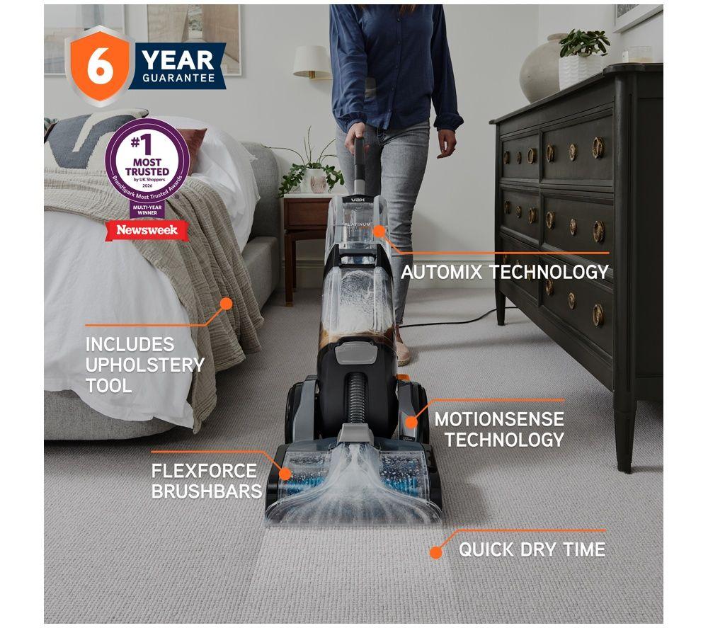 VAX Platinum SmartWash Classic Upright Carpet Cleaner - Silver & Blue image number 2 of 6
