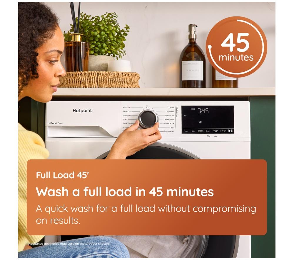 HOTPOINT Fabric Care HB123WBCAREUK WiFi-enabled 12 kg 1400 Spin Washing Machine - Black image number 11 of 11