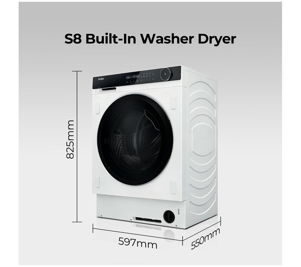 HAIER HWDB10B14858U1UK WiFi-enabled Integrated 10 kg Washer Dryer &ndash; White image number 8 of 13