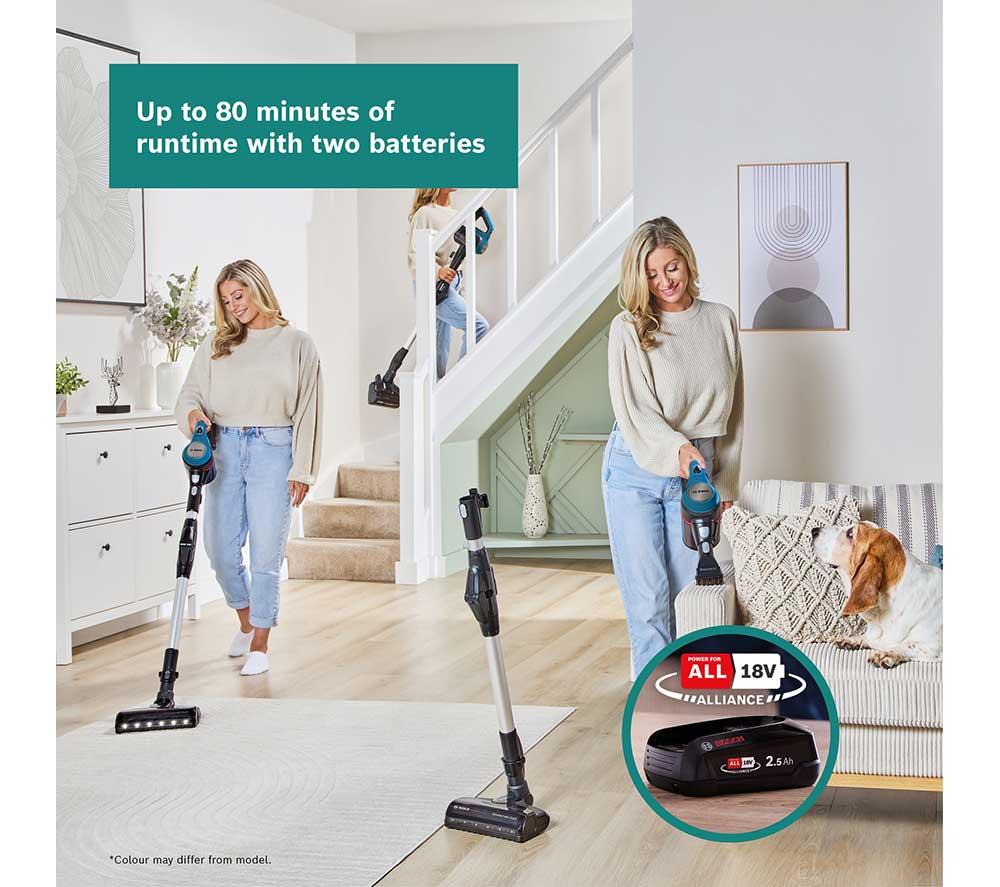 BOSCH Unlimited 7 BCS712LGB Dual Battery Cordless Vacuum Cleaner - Blue image number 3 of 13