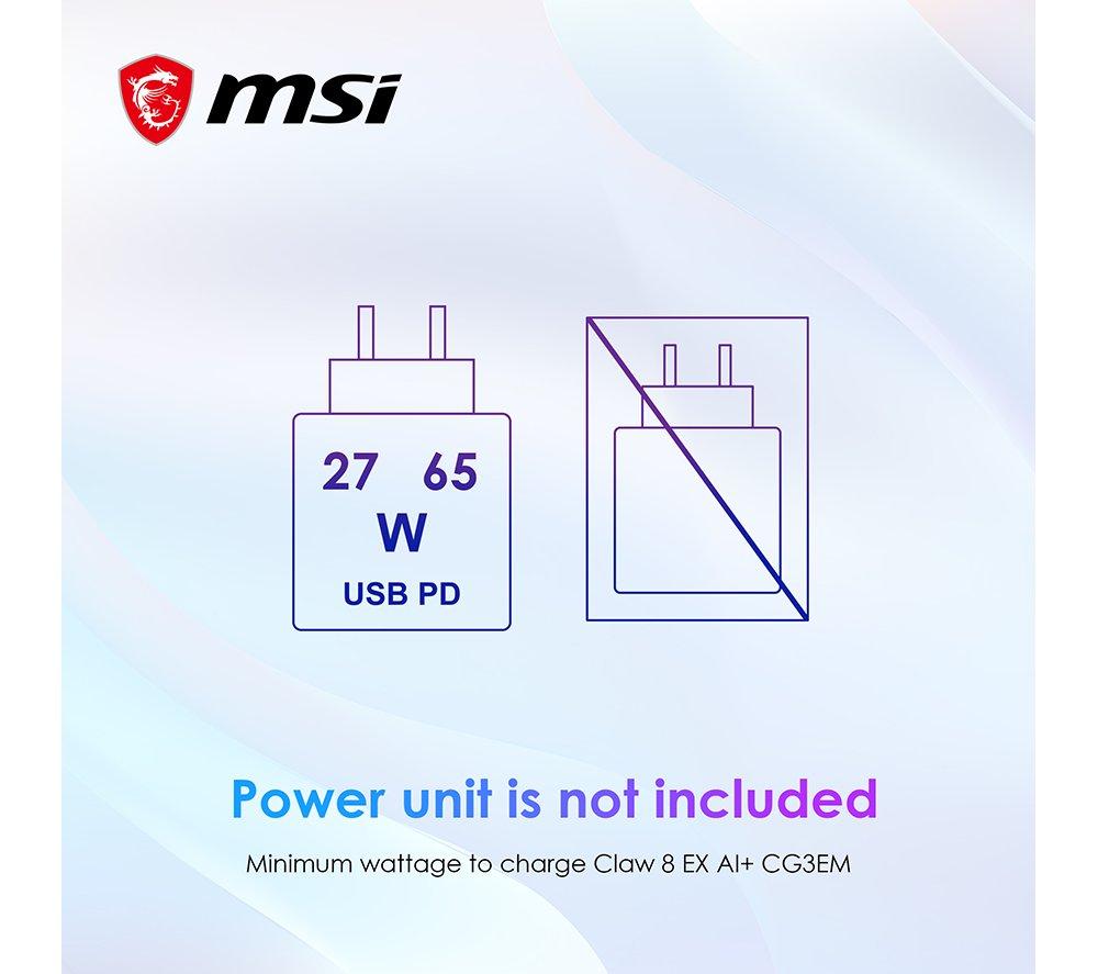 MSI Claw 8 EX AI+ CG3EM-034UKY Handheld Gaming Console - Intel&reg; Arc G3 Extreme, 1 TB SSD image number 8 of 8