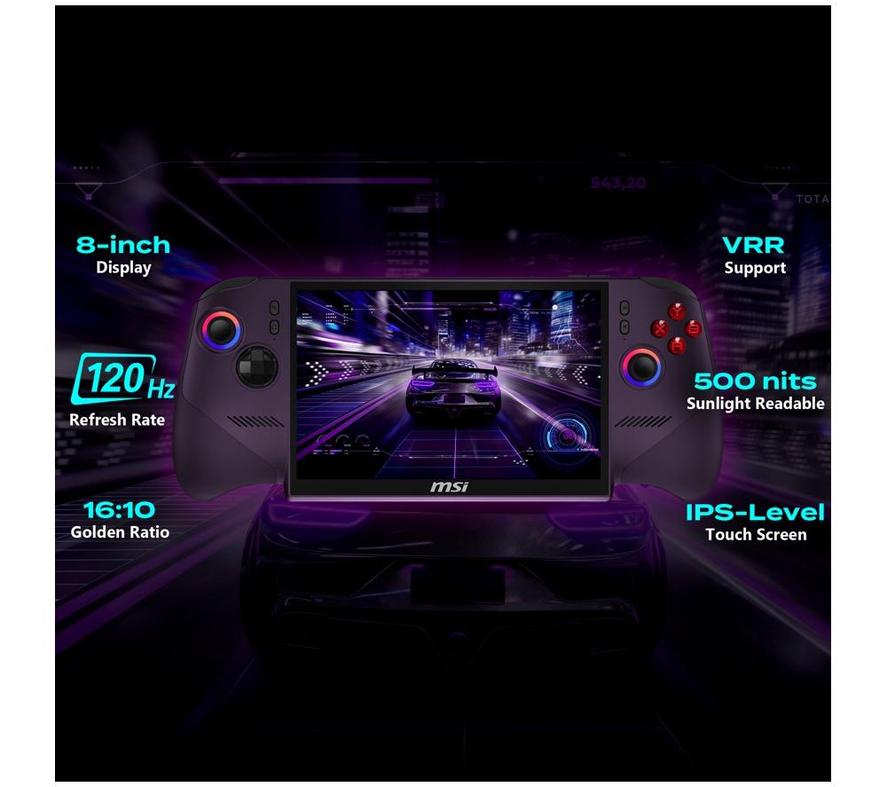MSI Claw 8 EX AI+ CG3EM-033UKY Handheld Gaming Console Launch Pack - Intel&reg; Arc G3 Extreme, 1 TB SSD image number 5 of 9