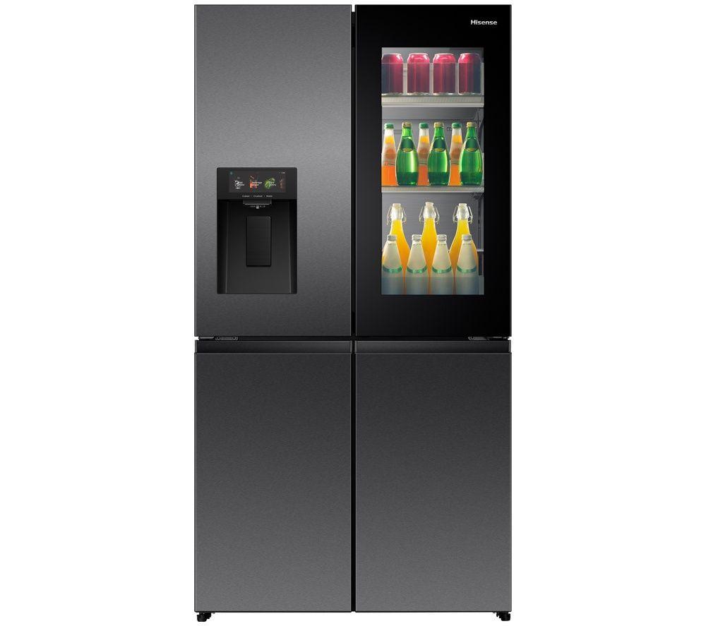 Hisense Pureview Rq600p7ske American-Style Smart Fridge Freezer - Black, Black
